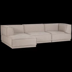 Discount WOOOD Manu Grove Chenille Hoekbank Naturel