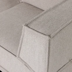 Discount WOOOD Manu Grove Chenille Hoekbank Naturel