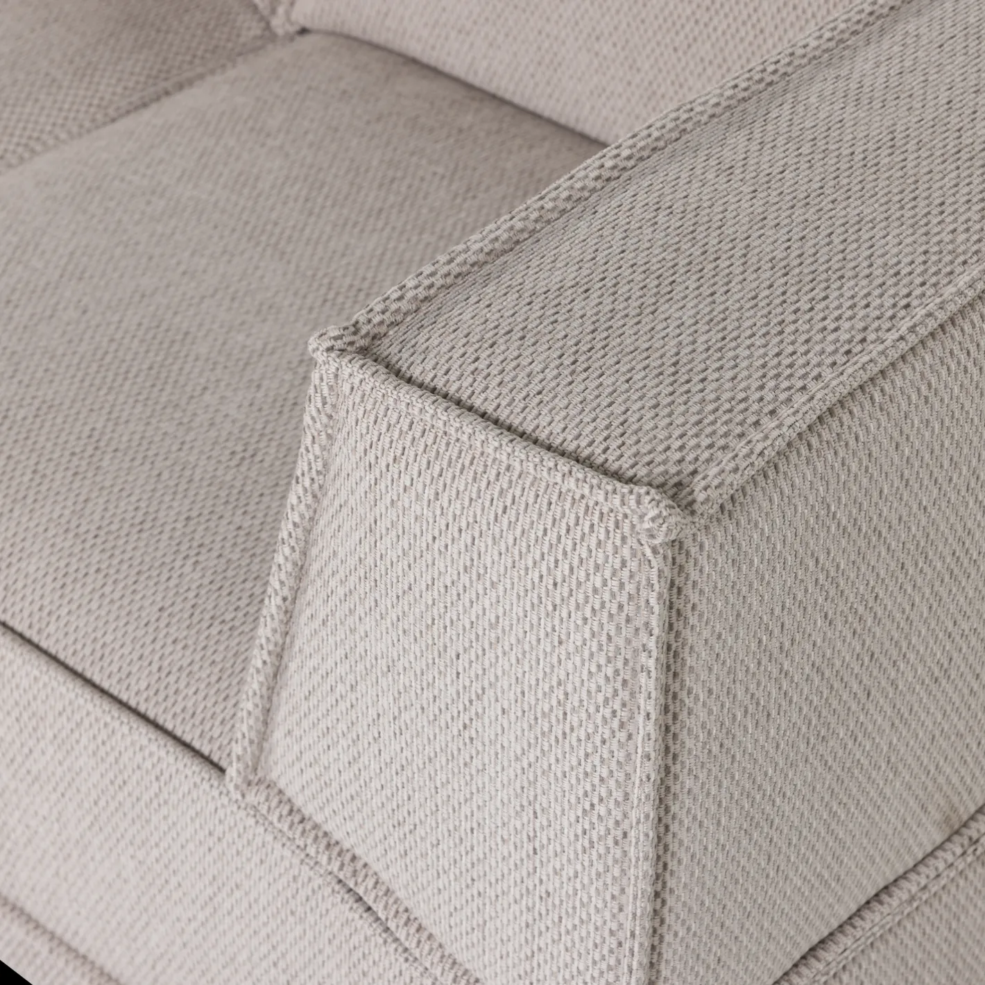 Discount WOOOD Manu Grove Chenille Hoekbank Naturel