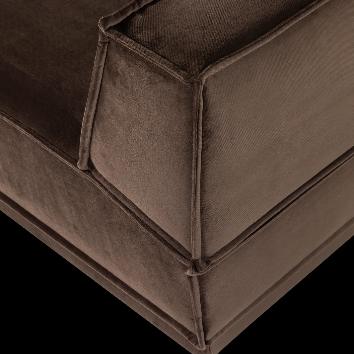 New WOOOD Manu Velvet Hoekbank Bruin