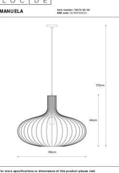 Clearance Lucide Manuela Hanglamp Zwart