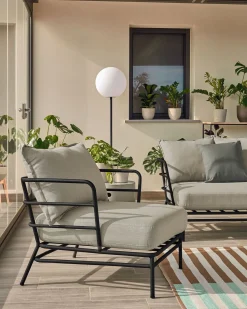 Clearance Kave Home Mareluz Outdoor Fauteuil Zwart