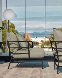 Clearance Kave Home Mareluz Outdoor Fauteuil Zwart