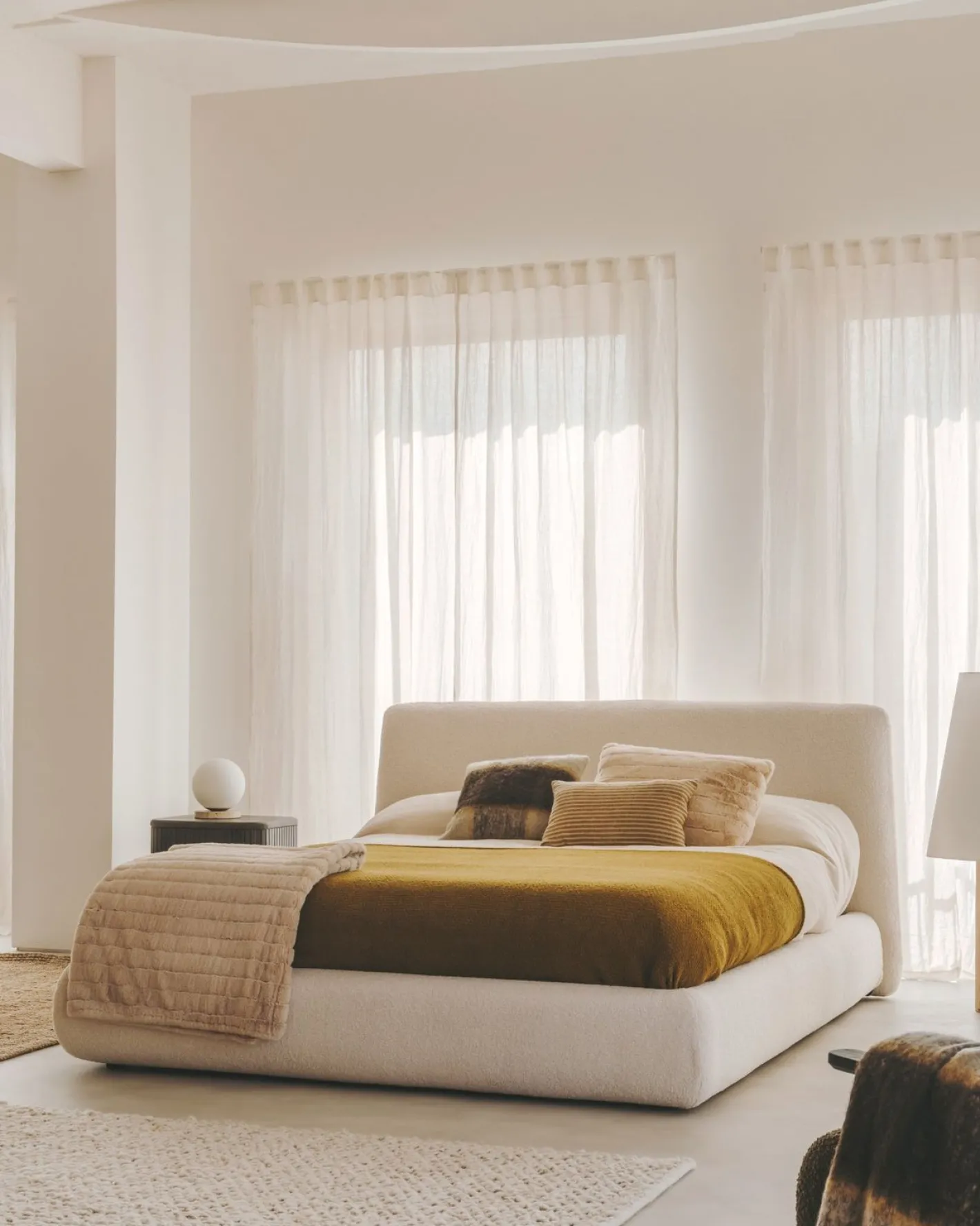 Outlet Kave Home Marga Vloerlamp Naturel,Wit