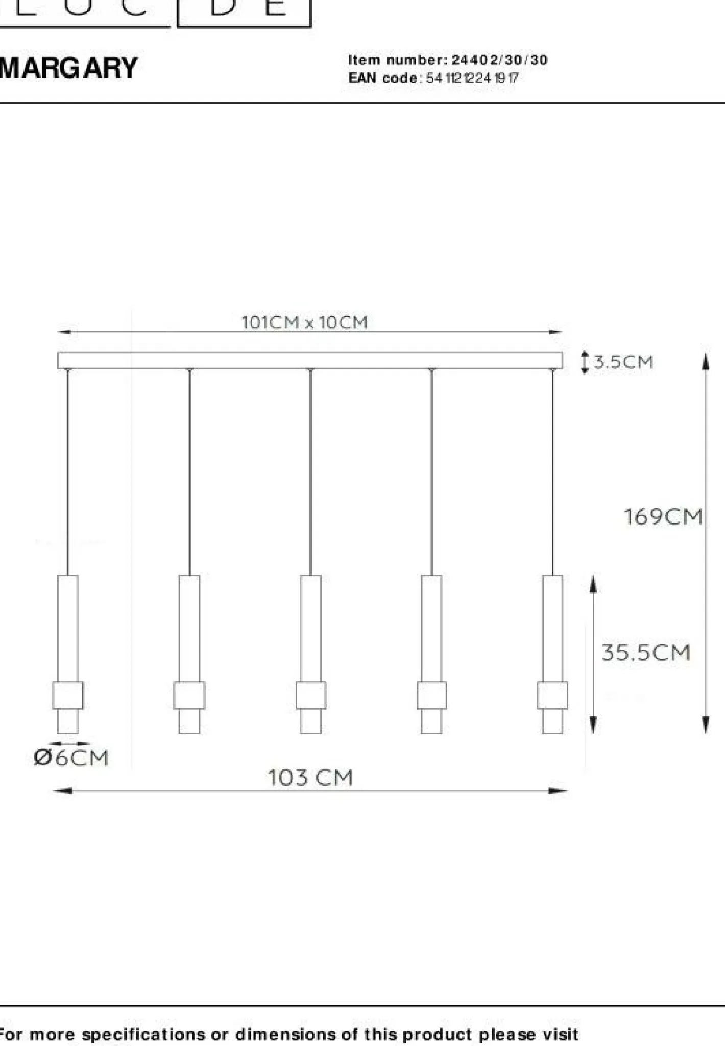 Hot Lucide Margary Hanglamp Zwart