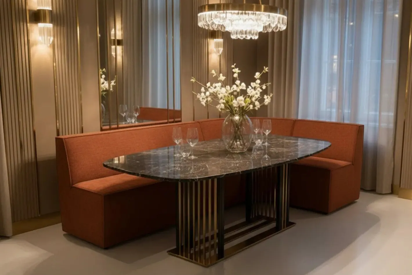 New Eijerkamp Collectie Marly Eetkamerbank Mocha Mousse