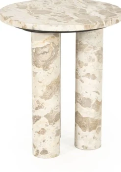 Hot By Boo Marmo Bijzettafel Wit, Bruin