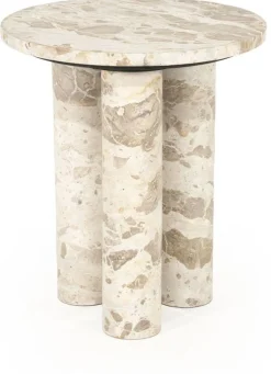 Hot By Boo Marmo Bijzettafel Wit, Bruin