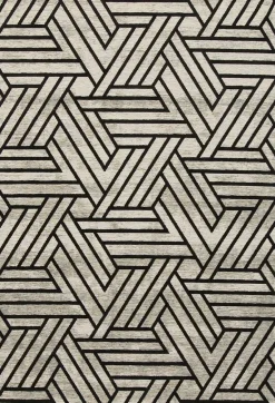 Clearance Trendhopper Mary Vloerkleed Wit, Zwart