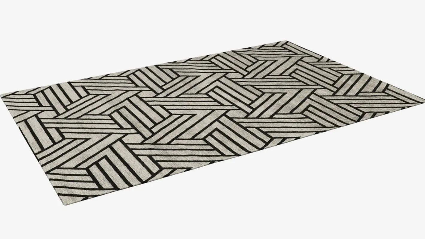 Clearance Trendhopper Mary Vloerkleed Wit, Zwart