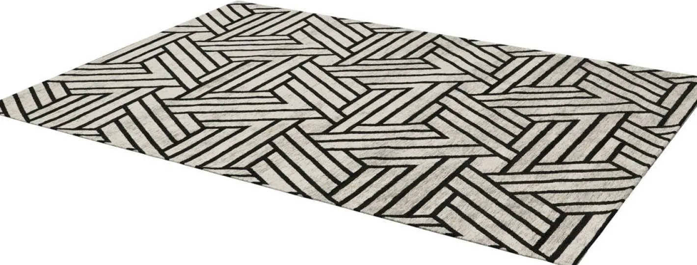 Clearance Trendhopper Mary Vloerkleed Wit, Zwart