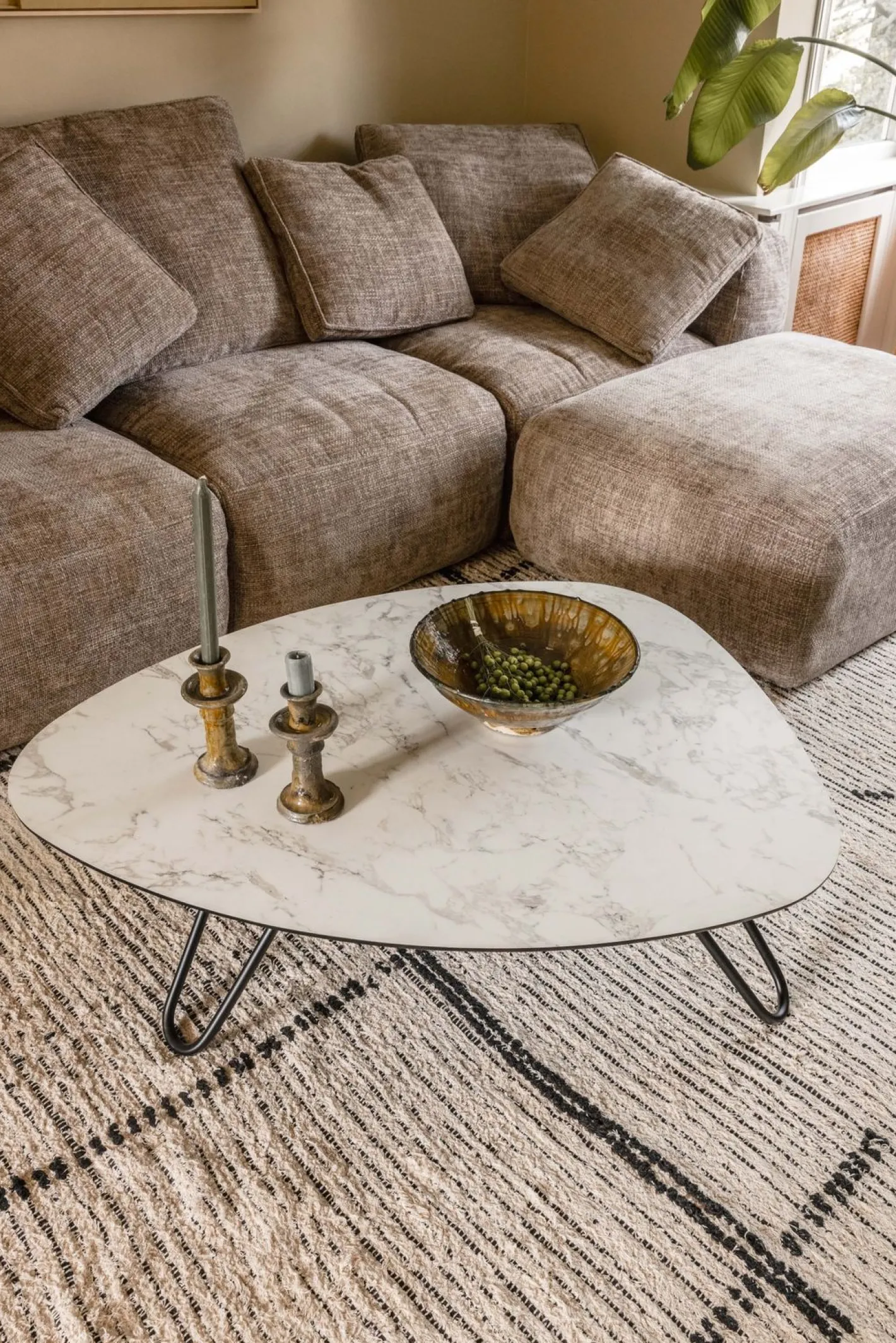 Online XOOON Masura Laag Salontafel Wit marmer