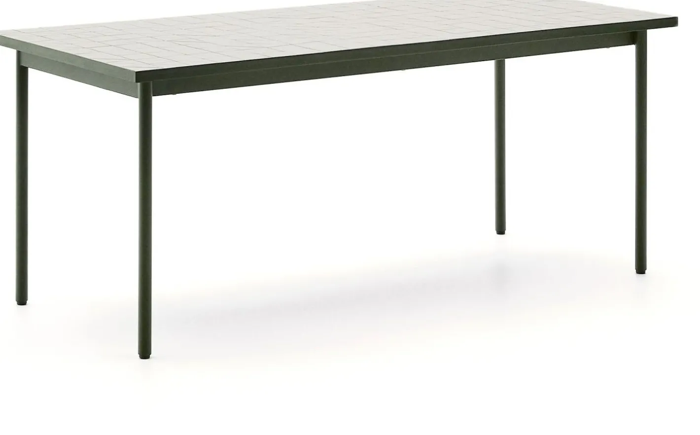Online Kave Home Maurina Ecru Tuintafel Donkergroen, Ecru