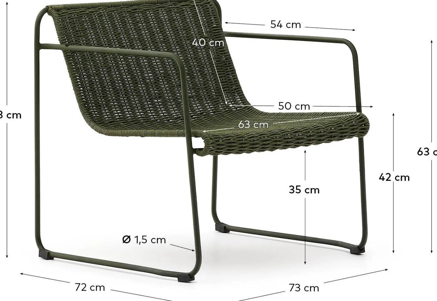 Online Kave Home Maurina Outdoor Fauteuil Donkergroen