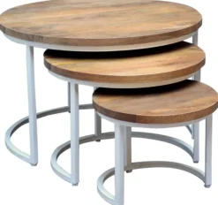 Discount Trendhopper Max Bijzettafelset Wit, Bruin