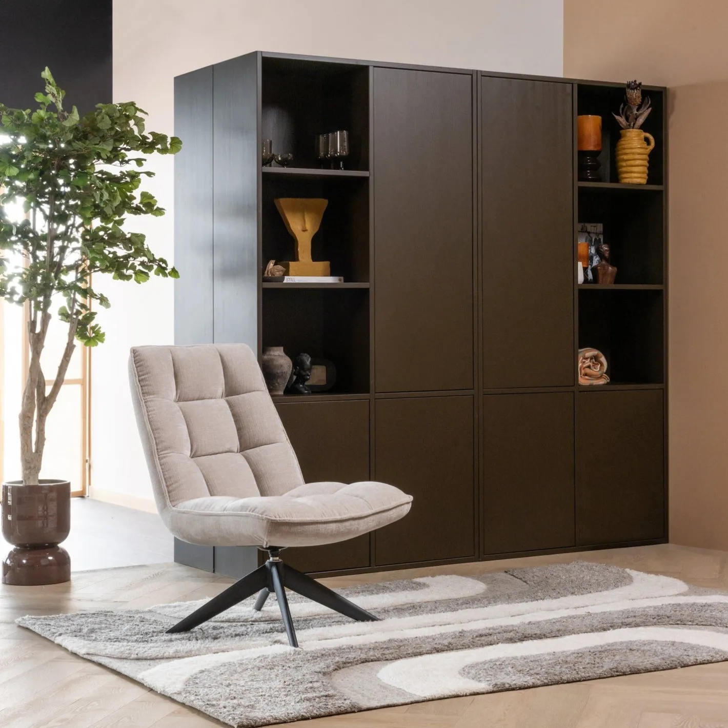 Discount WOOOD Meggy Links Opbergkast Middenbruin
