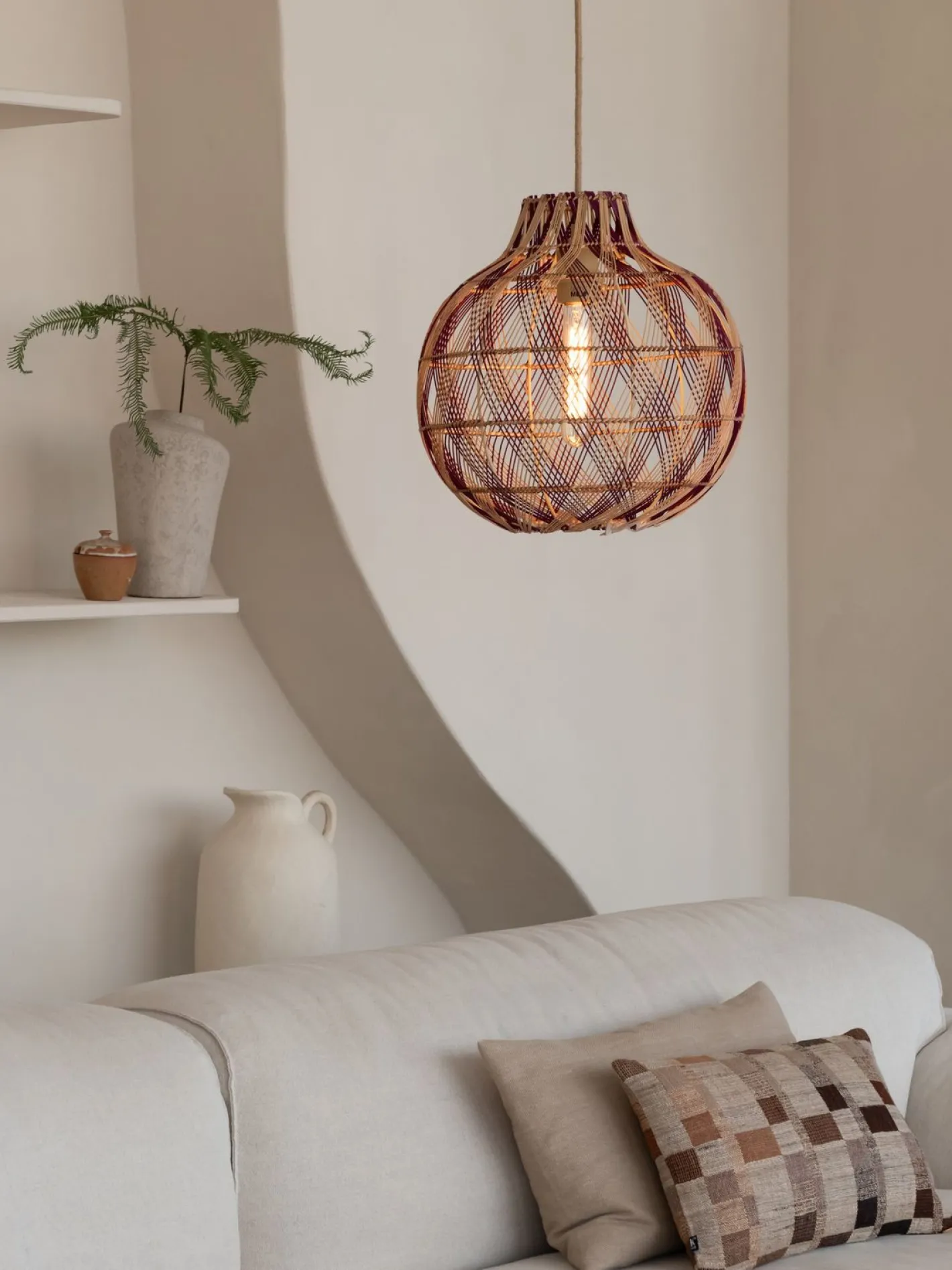 Good&Mojo Mendoza Hanglamp Natural, Brown