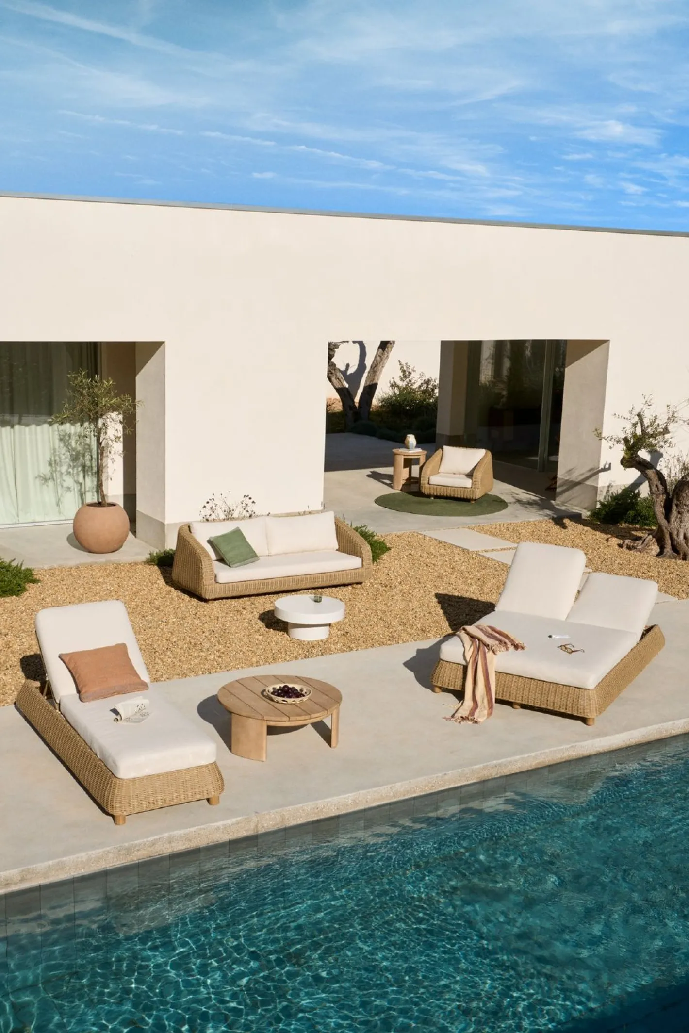 Online Kave Home Meria Ligstoel Beige, Naturel