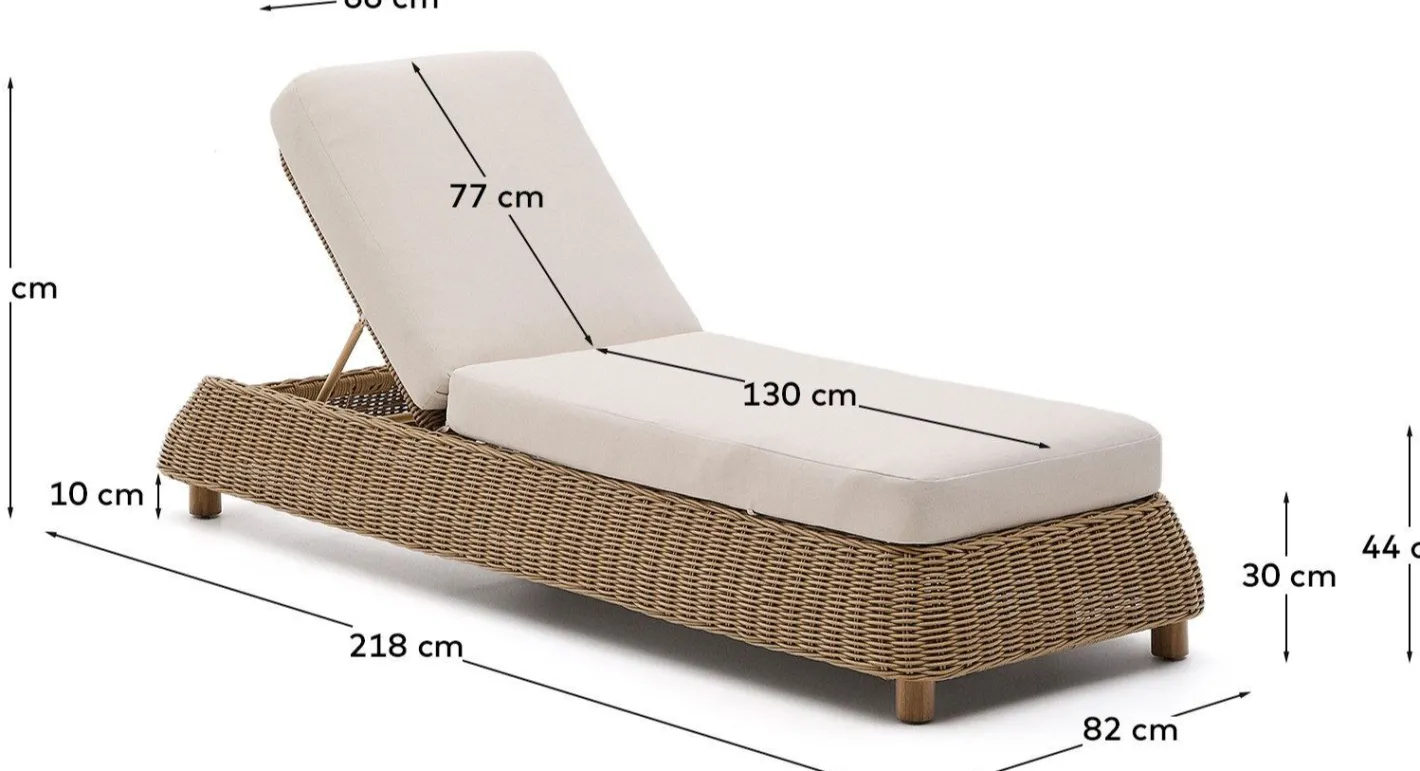 Online Kave Home Meria Ligstoel Beige, Naturel