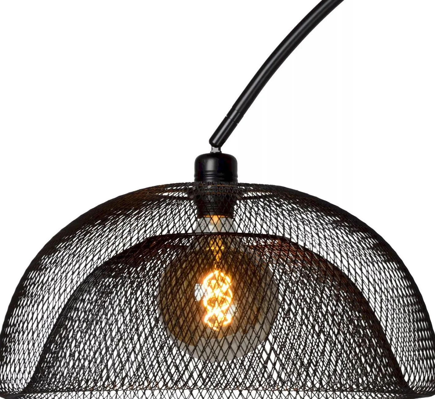 Clearance Lucide Mesh Boog Vloerlamp Zwart