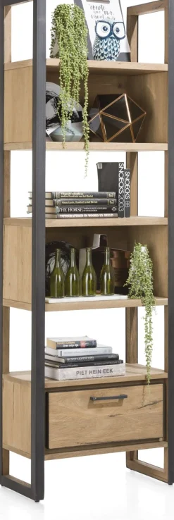Best Henders en Hazel Metalo Boekenkast Railway Brown, Desert Black
