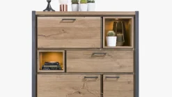Outlet Henders en Hazel Metalo Highboard Railway Brown, Desert Black