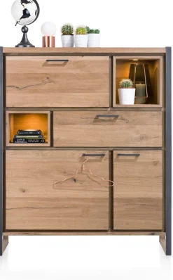 Outlet Henders en Hazel Metalo Highboard Railway Brown, Desert Black