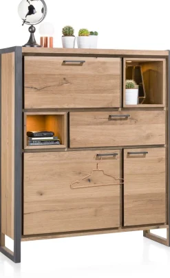 Outlet Henders en Hazel Metalo Highboard Railway Brown, Desert Black