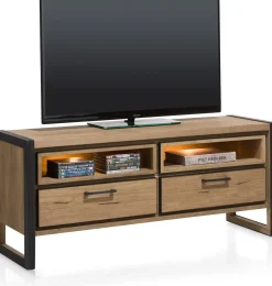 New Henders en Hazel Metalo Tv-meubel Railway Brown, Desert Black