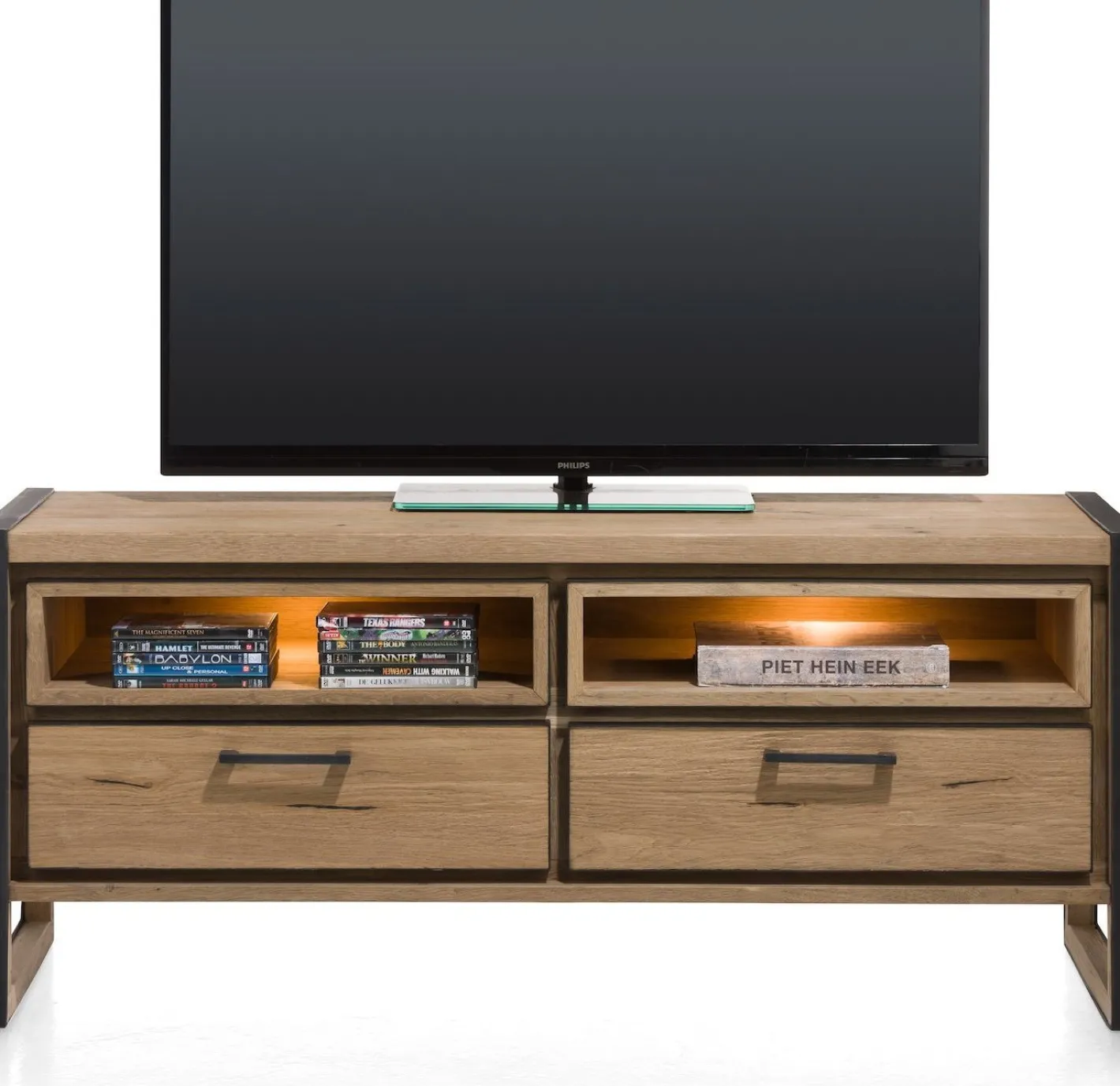 New Henders en Hazel Metalo Tv-meubel Railway Brown, Desert Black