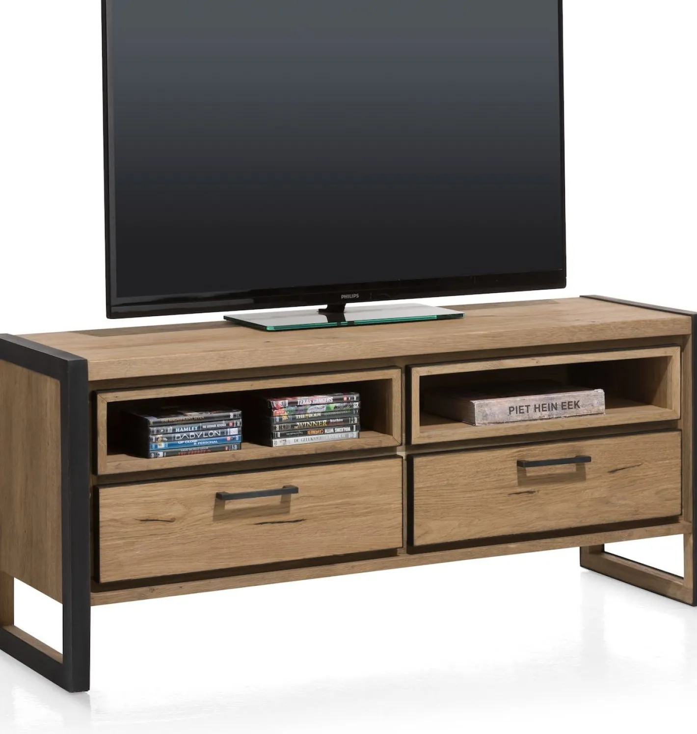 New Henders en Hazel Metalo Tv-meubel Railway Brown, Desert Black