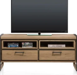 New Henders en Hazel Metalo Tv-meubel Railway Brown, Desert Black