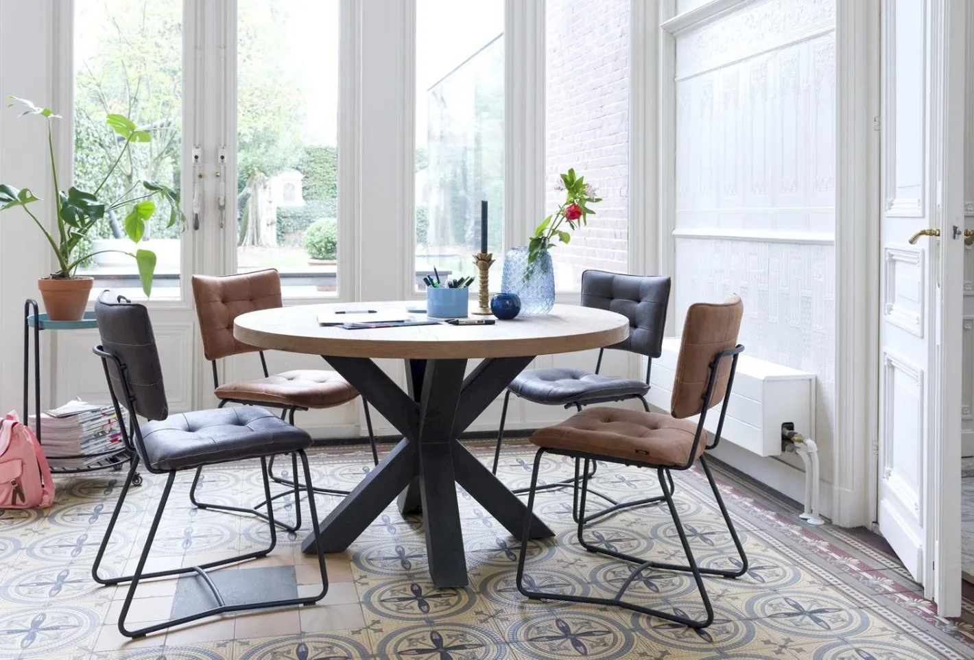 Discount Henders en Hazel Metalox Rond Eettafel Railway Brown