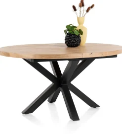 Hot Henders en Hazel Metalox Rond Uitschuiftafel Railway brown