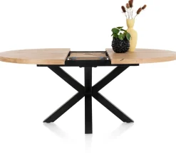 Hot Henders en Hazel Metalox Rond Uitschuiftafel Railway brown