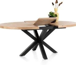 Hot Henders en Hazel Metalox Rond Uitschuiftafel Railway brown