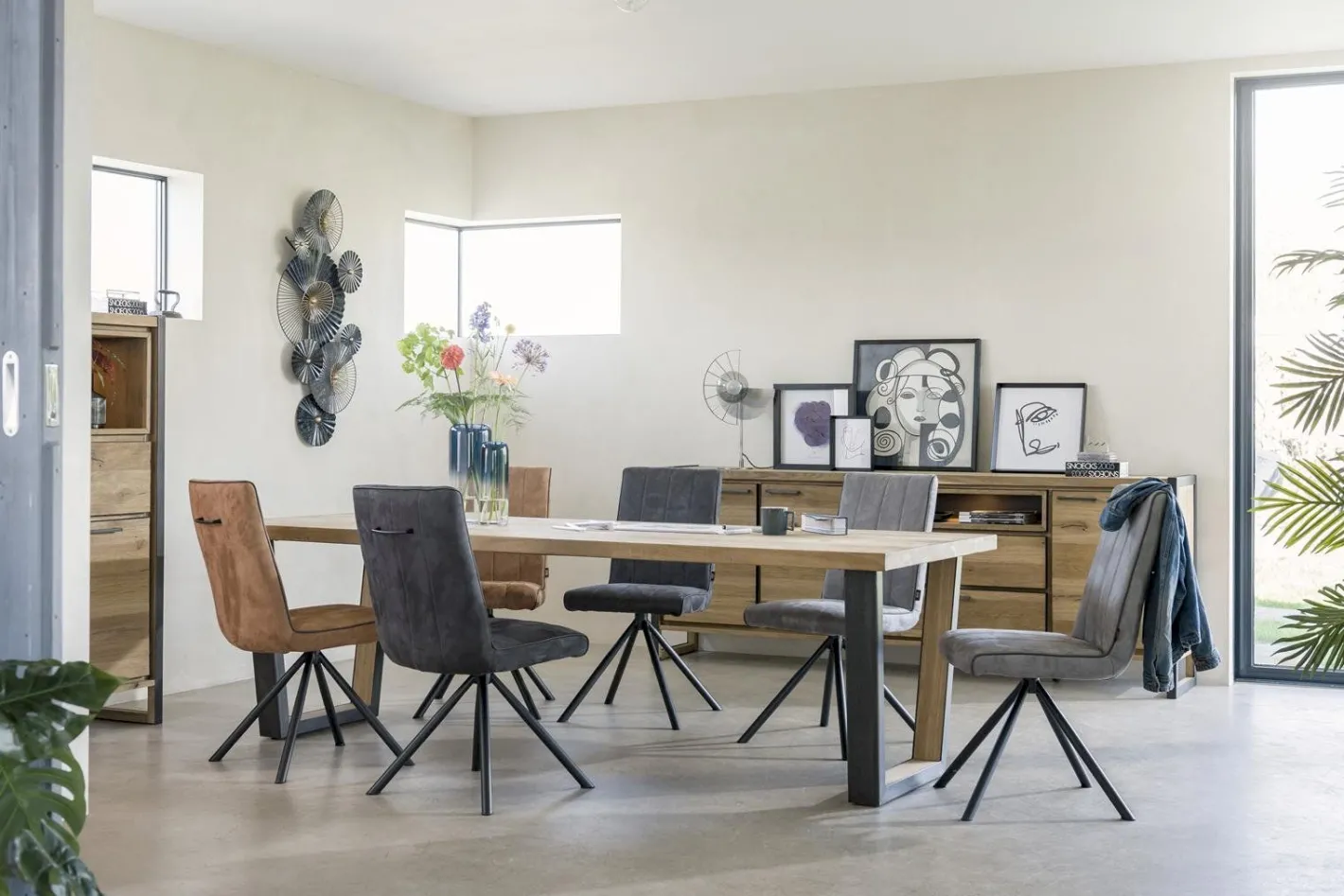 Discount Henders en Hazel Metalox V-Poot Metaal Eettafel Naturel