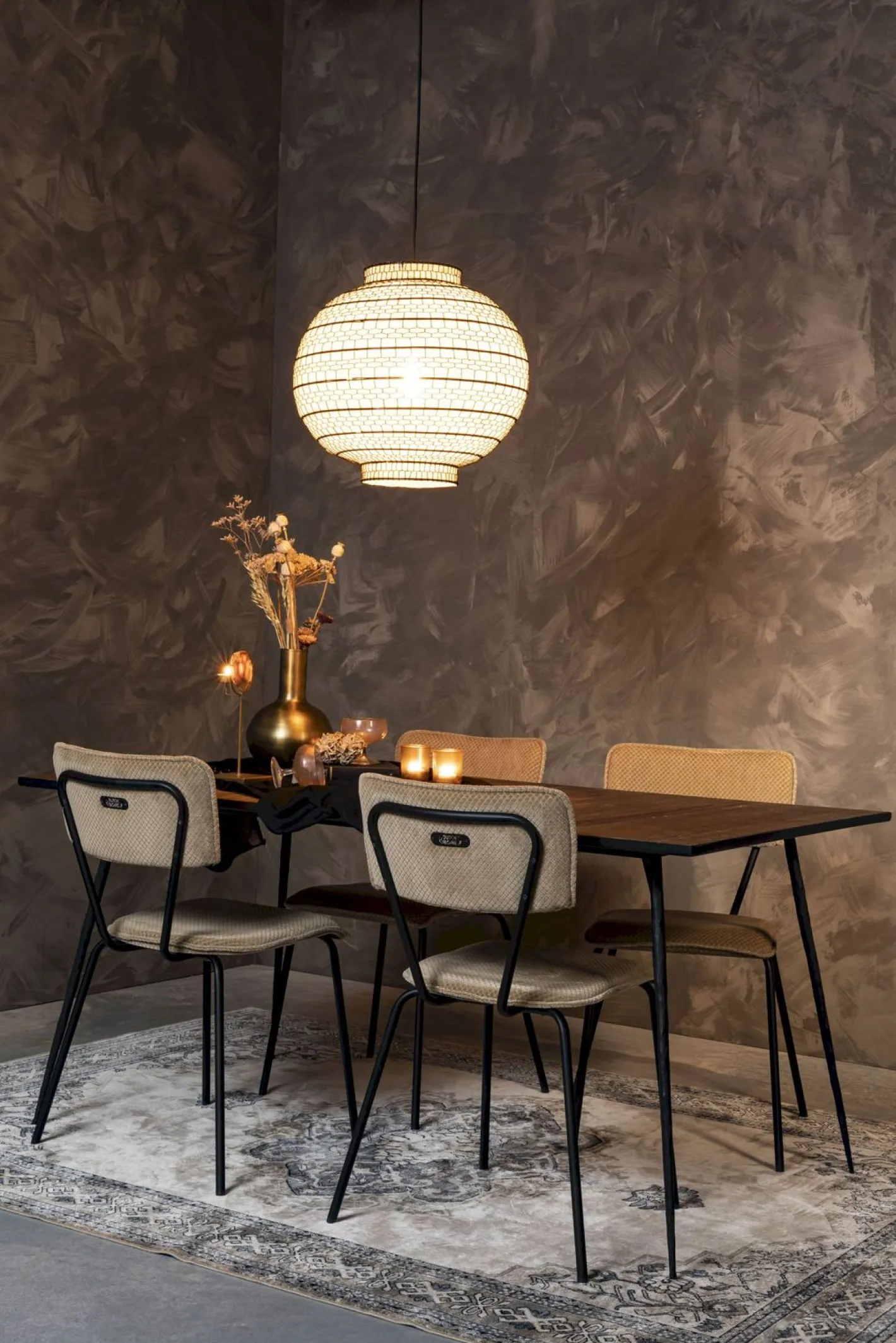 Outlet Dutchbone Ming Hanglamp Black, White