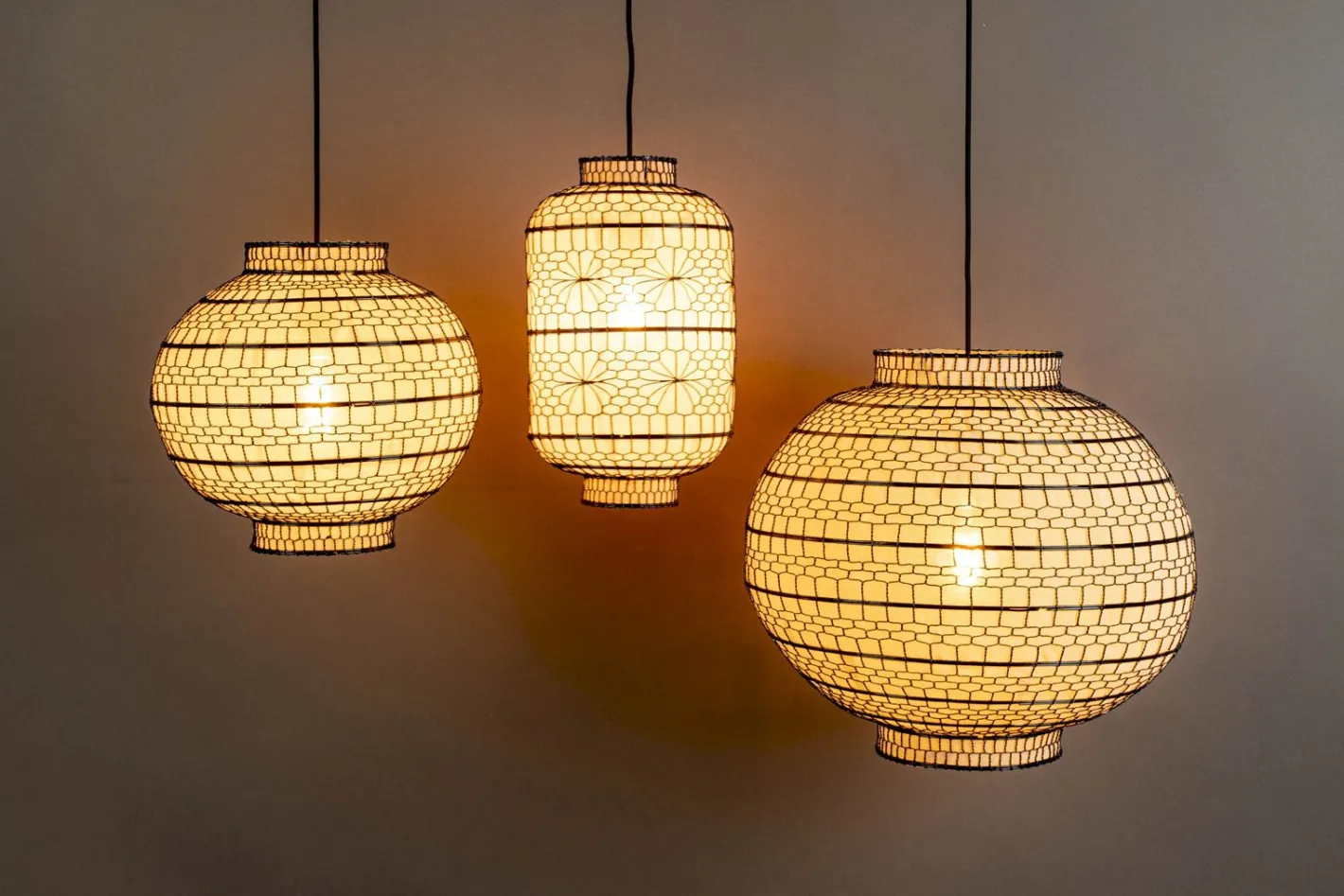 Outlet Dutchbone Ming Hanglamp Black, White