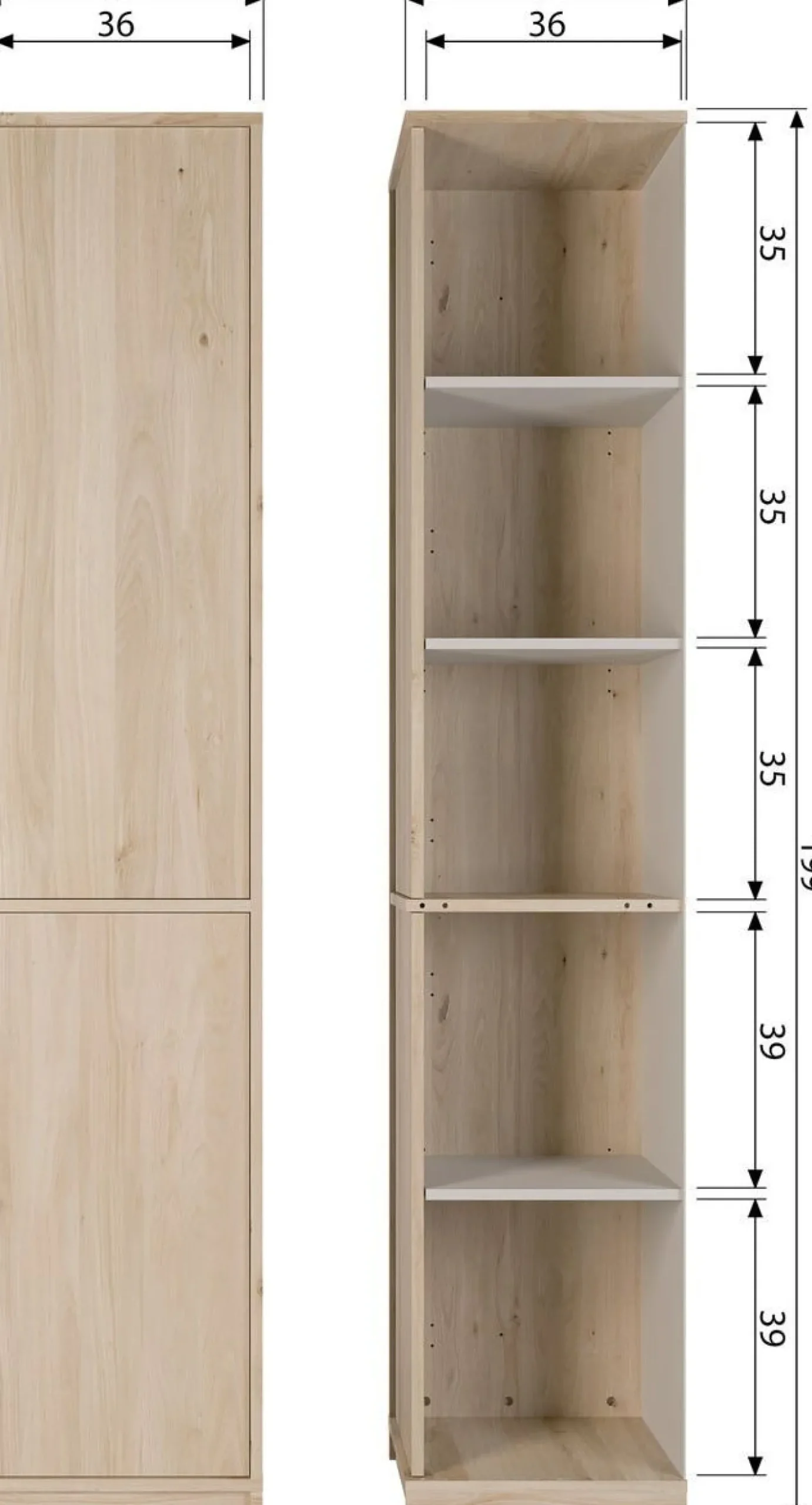 New vtwonen Modulair Bovenkast Natural Matt