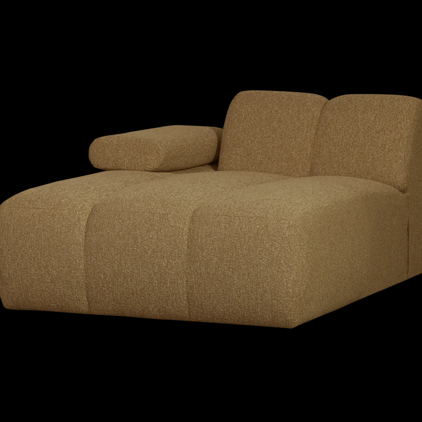 Hot WOOOD Mojo Bouclé Chaise Longue Yellow, Brown Melange