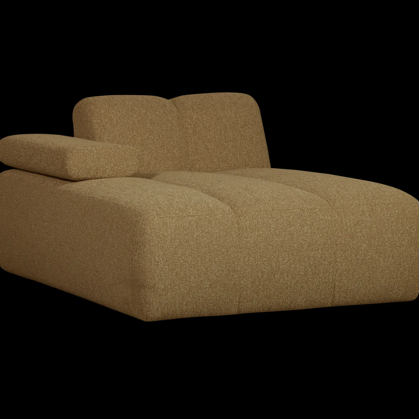 Hot WOOOD Mojo Bouclé Chaise Longue Yellow, Brown Melange