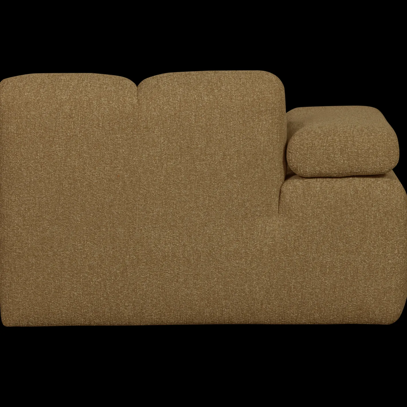 Hot WOOOD Mojo Bouclé Chaise Longue Yellow, Brown Melange