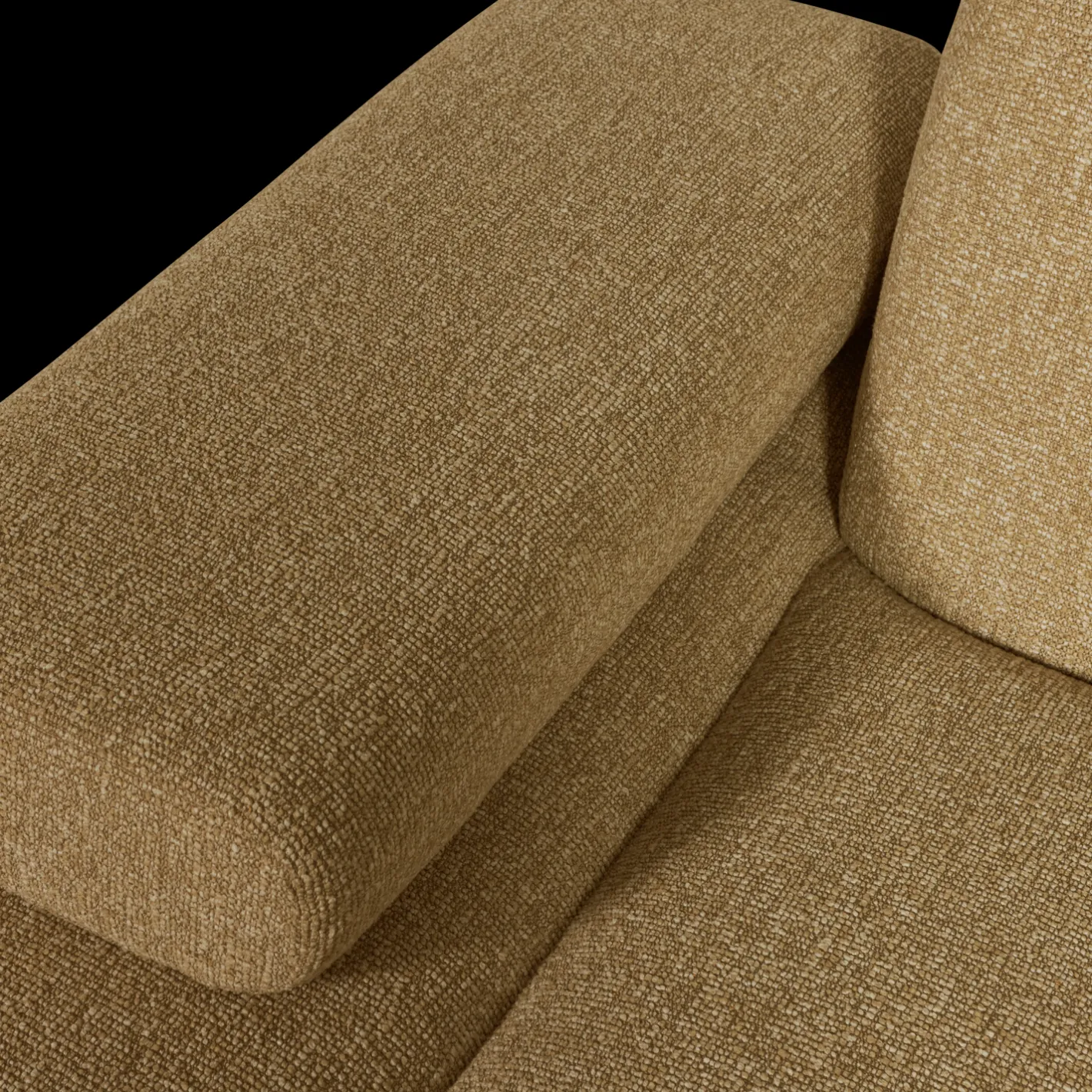 Hot WOOOD Mojo Bouclé Chaise Longue Yellow, Brown Melange