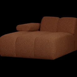 New WOOOD Mojo Bouclé Chaise Longue Rust Brown Melange
