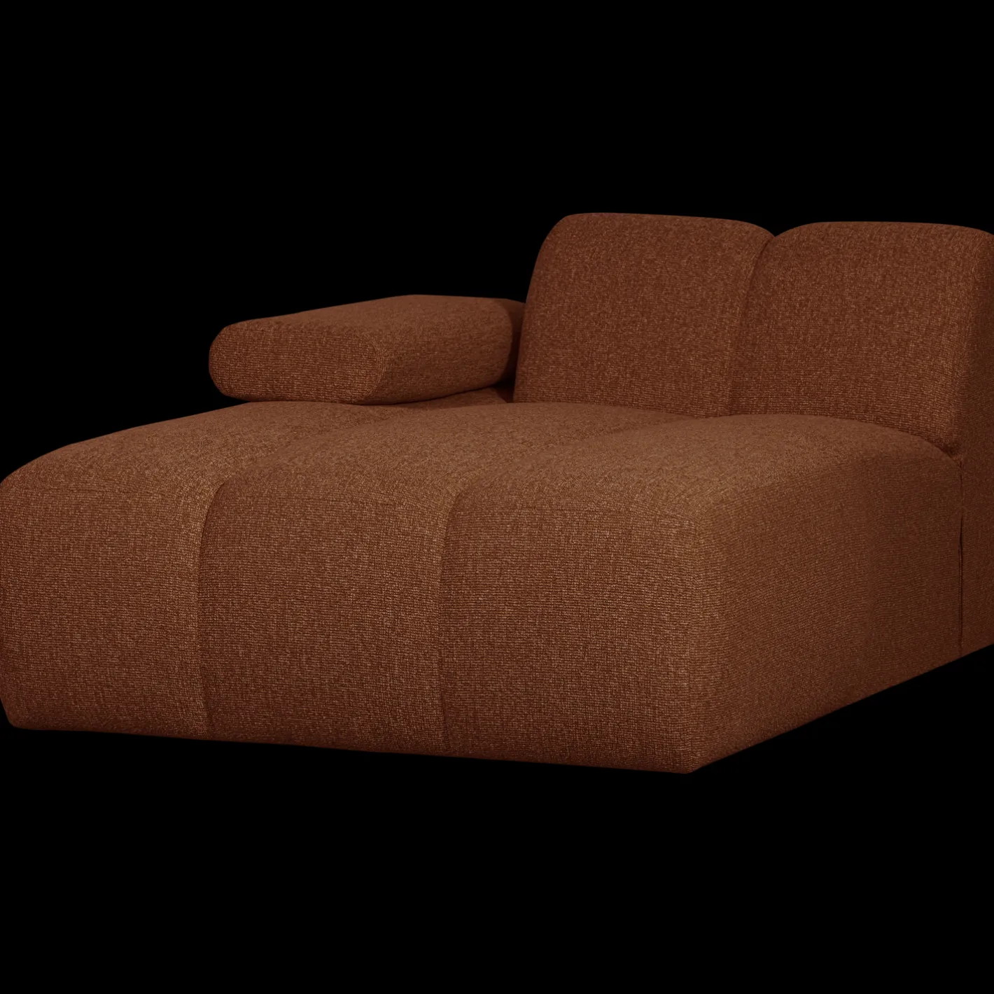 New WOOOD Mojo Bouclé Chaise Longue Rust Brown Melange