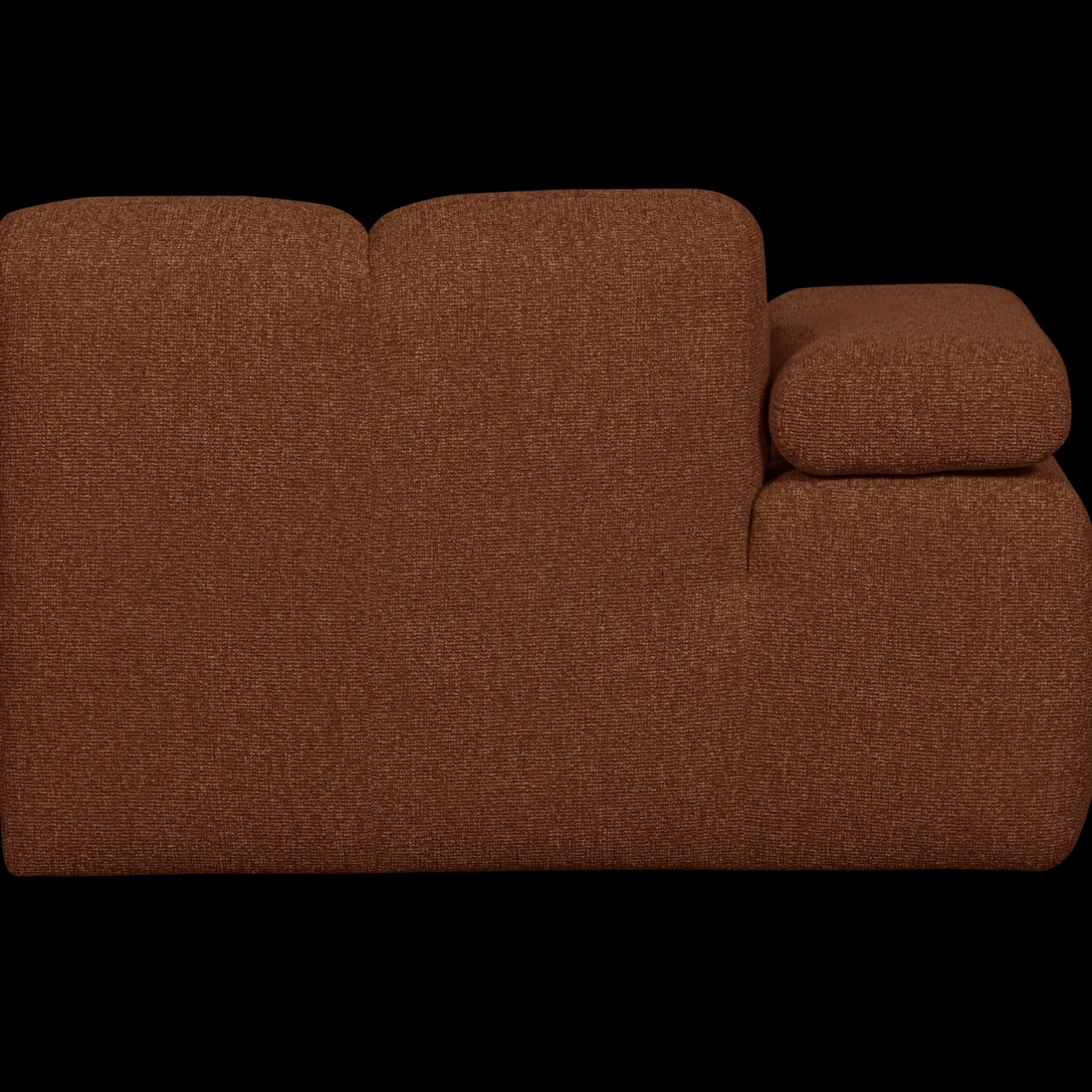 New WOOOD Mojo Bouclé Chaise Longue Rust Brown Melange