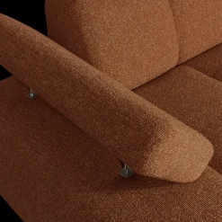 New WOOOD Mojo Bouclé Chaise Longue Rust Brown Melange