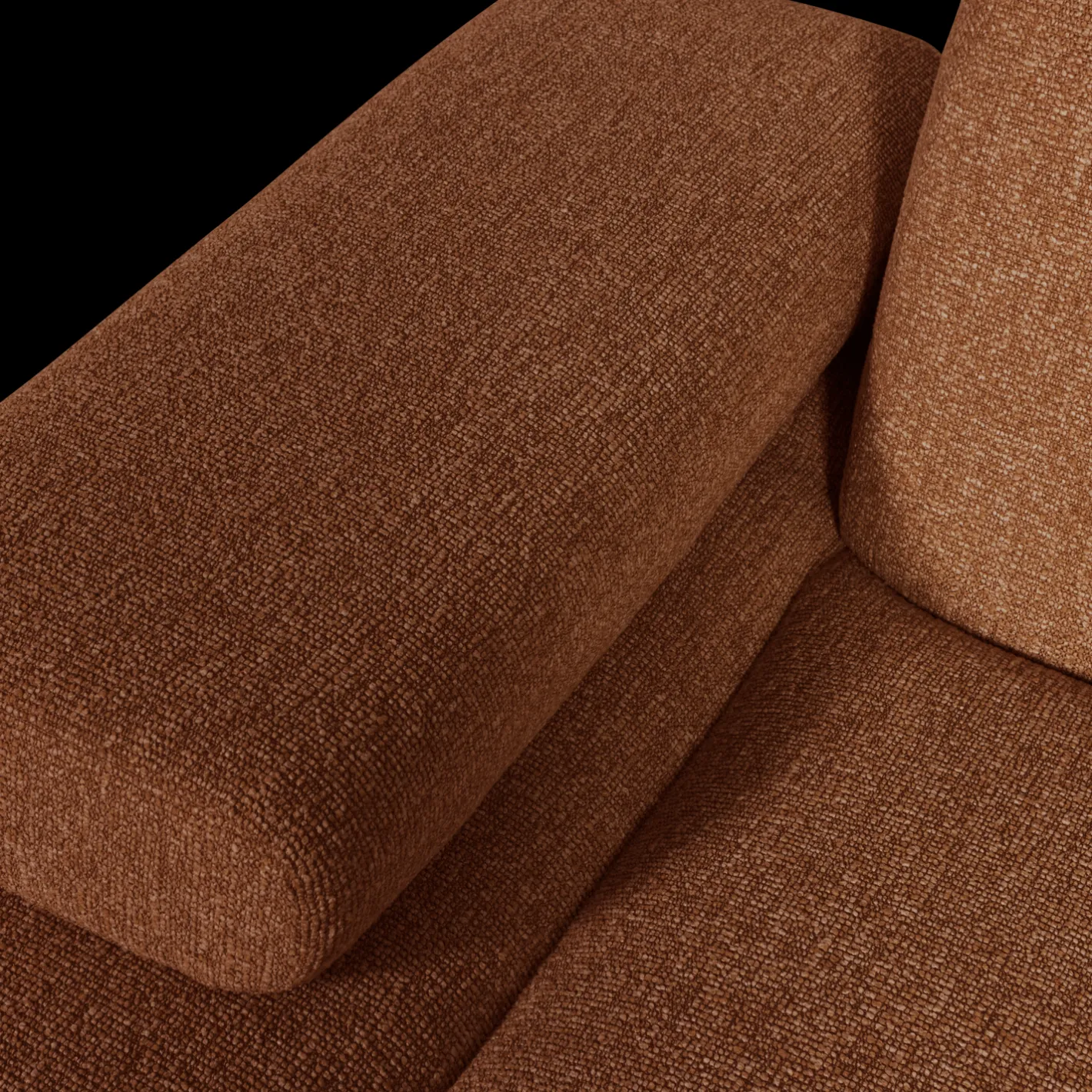 New WOOOD Mojo Bouclé Chaise Longue Rust Brown Melange
