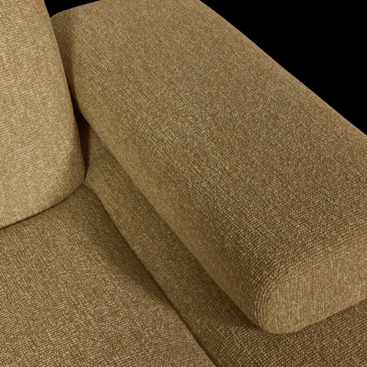 New WOOOD Mojo Bouclé Chaise Longue Yellow, Brown Melange